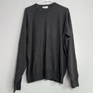 Per Liu Per Lei Mens Silk Cashmere Knit Sweater Sz L Heather Gray Office Career